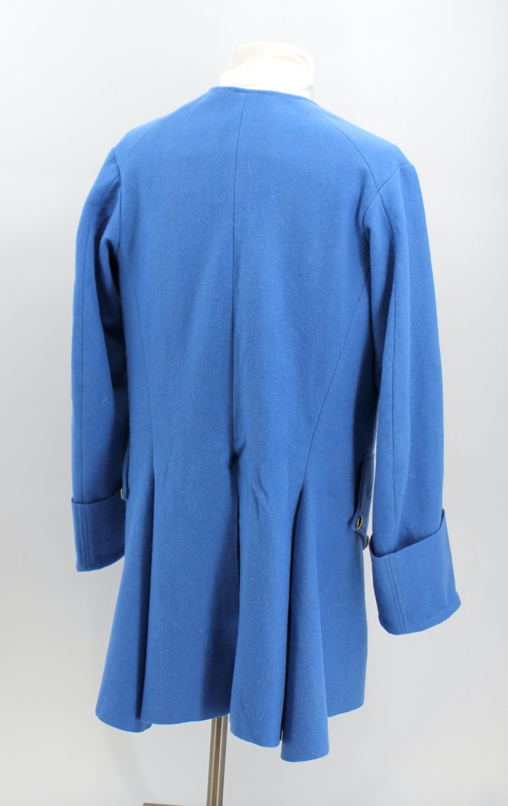 French Blue Wool Sleeved Waistcoat Size 46 / XL