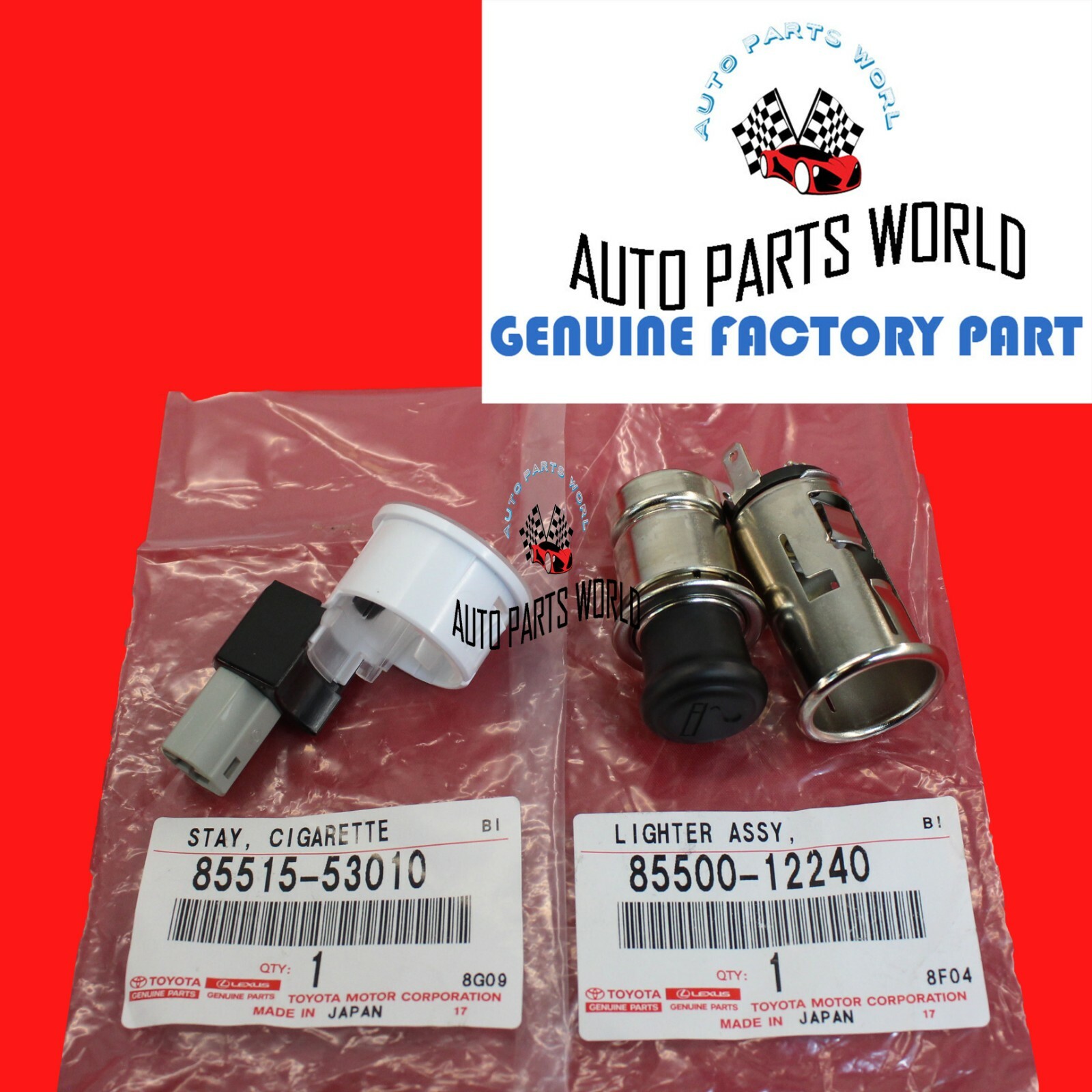 NEW GENUINE OEM LEXUS 2001-2005 IS300 CIGARETTE LIGHTER & BEZEL STAY SET