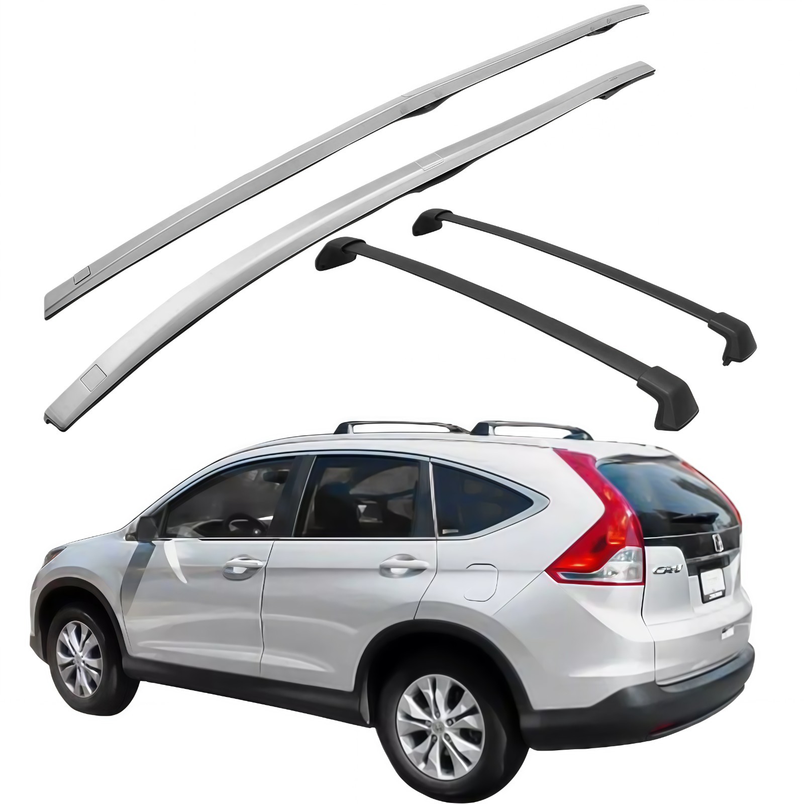 4Pcs Roof Rack for 2012-2016 Honda CRV Cross Bars + Side Rails Luggage Carrier