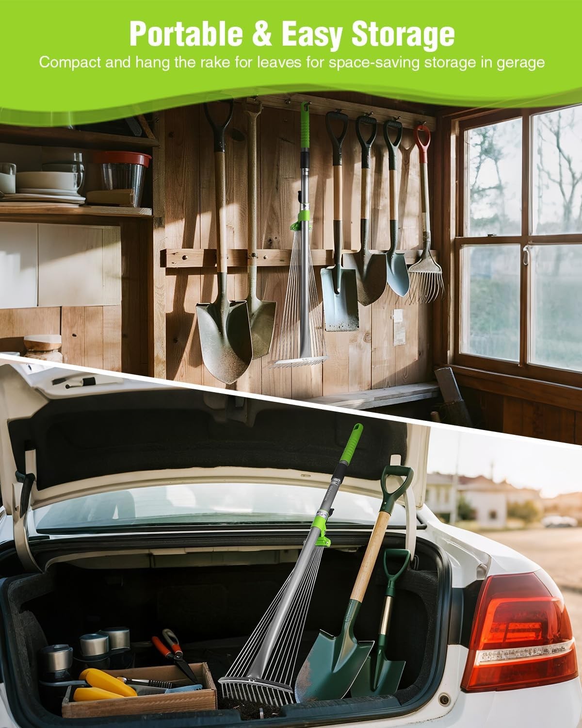 WORKPRO Leaf Rake for Gardening Heavy Duty Metal Rakes Tool for Garden Yard USA