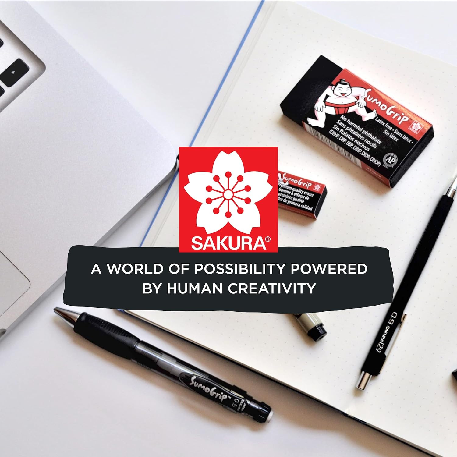 Sumogrip Pencil with Comfort Grip - 0.9 Mm Ergonomic Mechanical Pencil - Clear