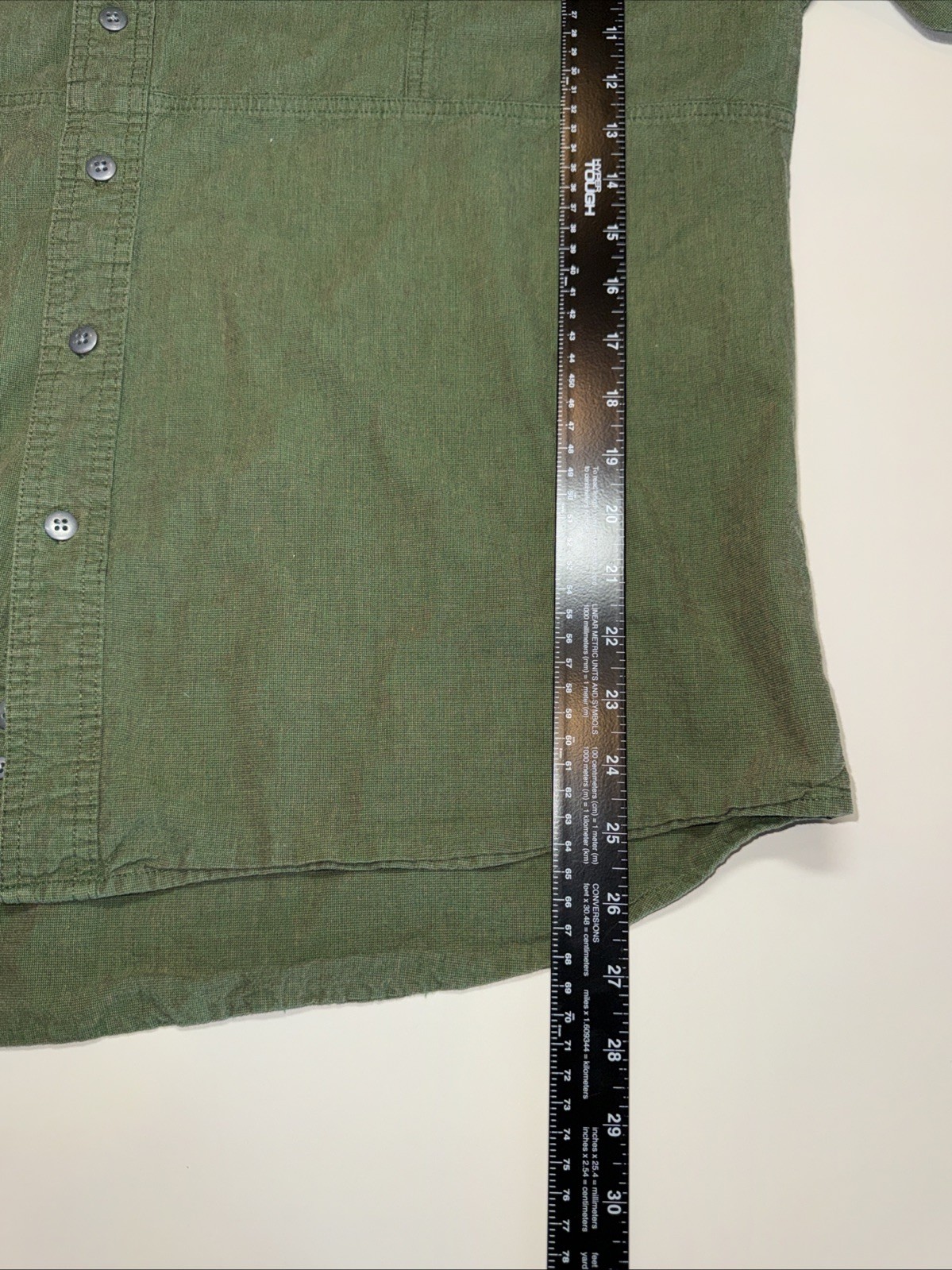 Vintage Wrangler men's X-Large green band collar button shirt