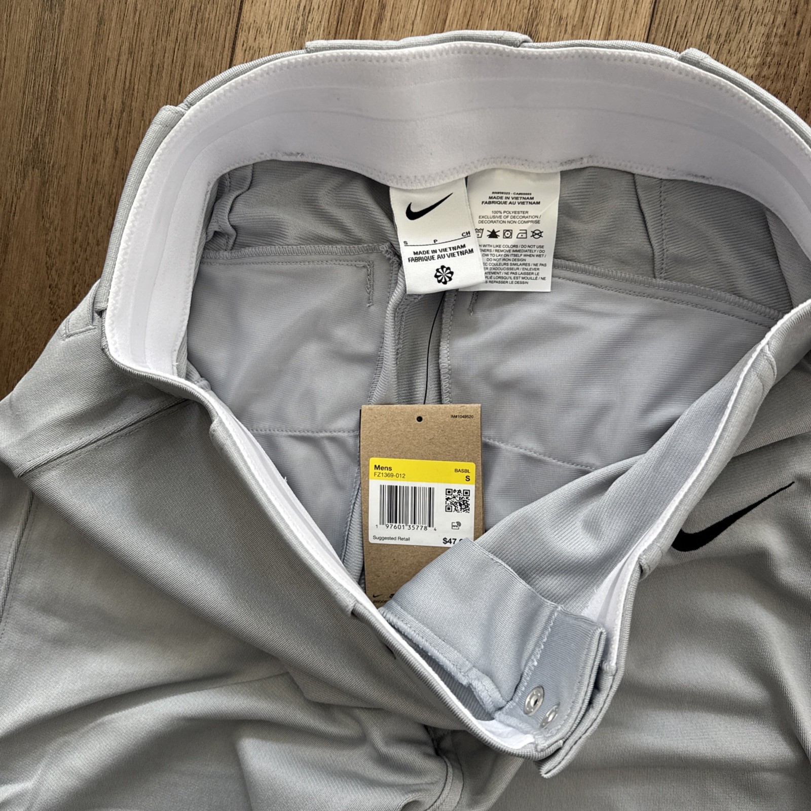 NEW NWT Nike Vapor Select Baseball Pants Mens Size Small Gray Tapered FZ1369-012