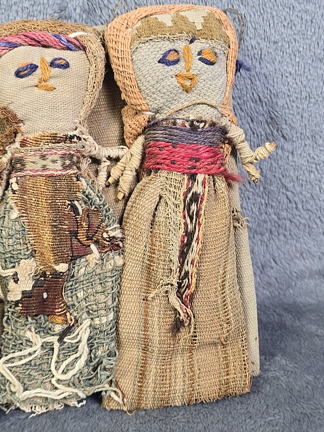 Peruvian Textile Cloth Burial Dolls Ancestor Remembrance Chancay Vintage