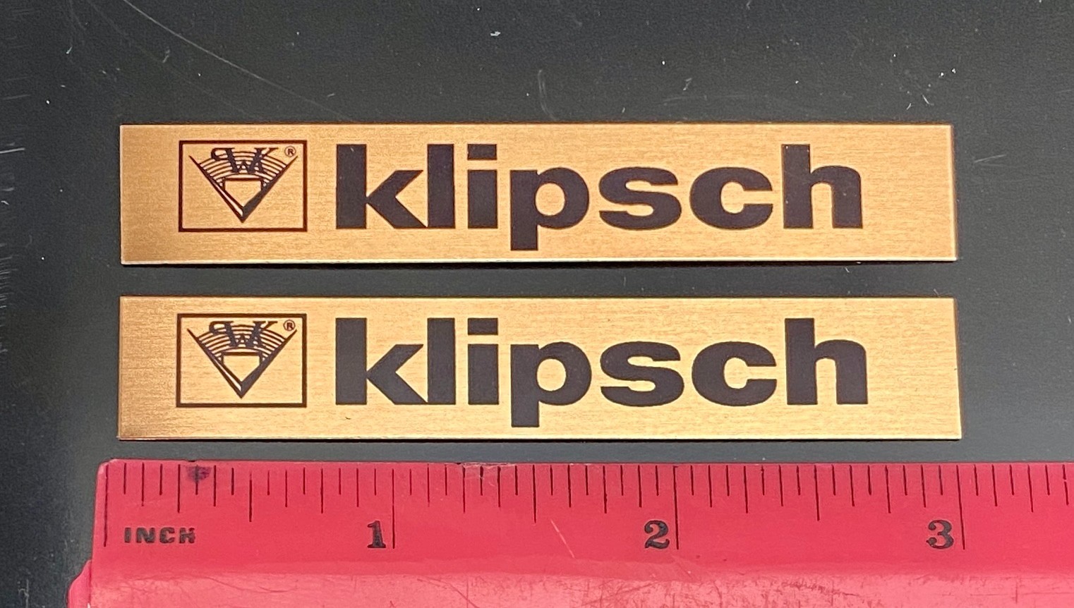 Speaker Badge Custom Made Aluminum PAIR  KLP