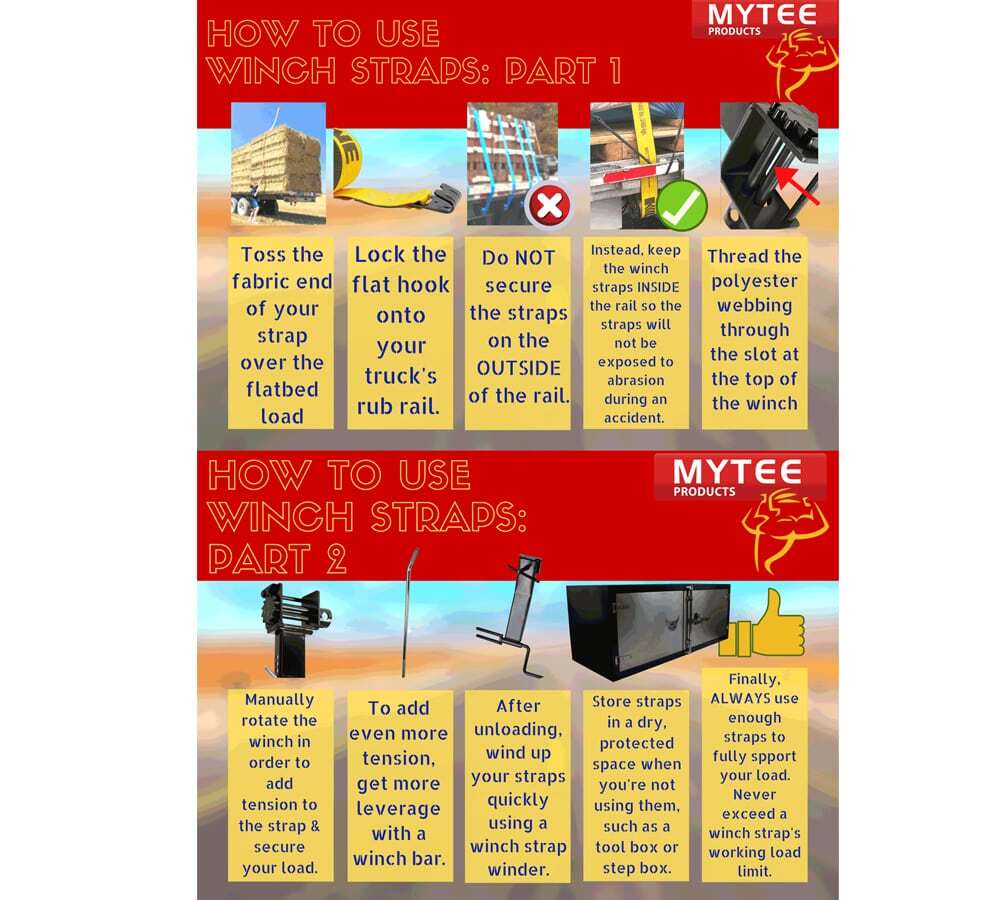 (10 Pack) 4"x30' Winch Straps Blue w/flat hook, WLL 5400 Flatbed Tie Down Strap