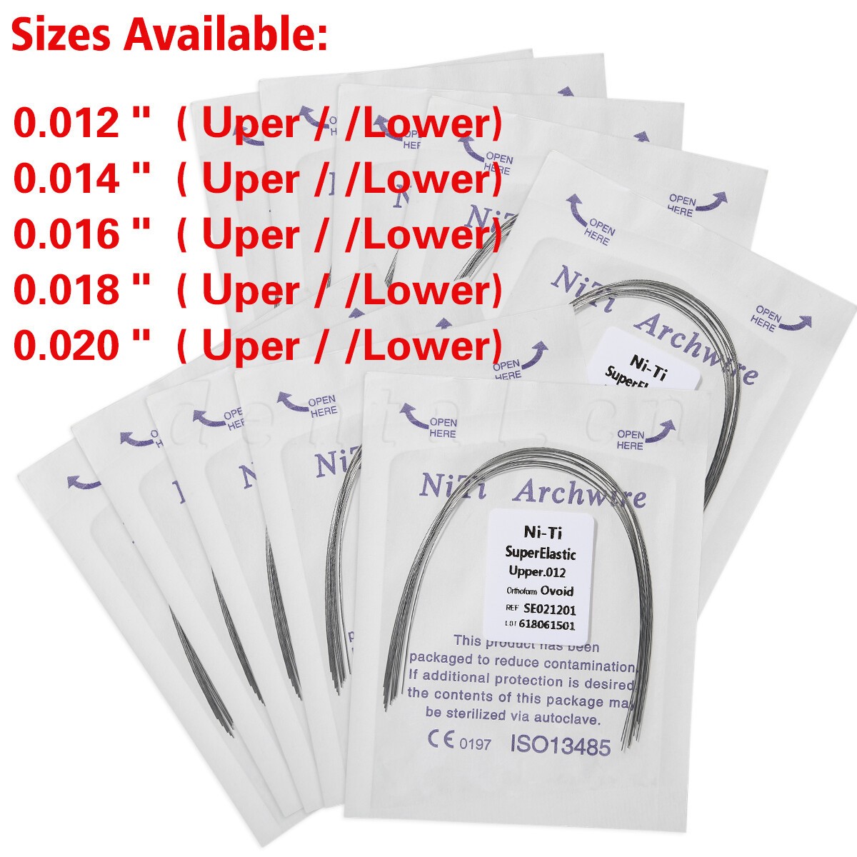 Arcos de Dental Ortodoncia Redondos Niti Arco de Alambre Su Arch Wire USA