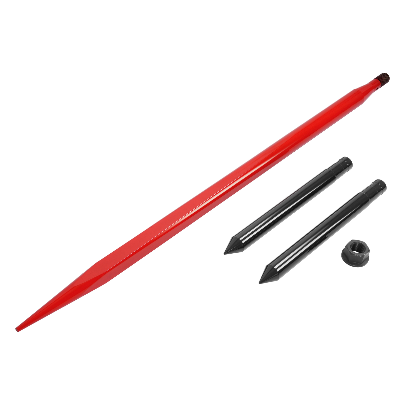 Steel Hay Bale Spear Quick Attach Square W/2 Stabilizers & Sleeves Spike Fork