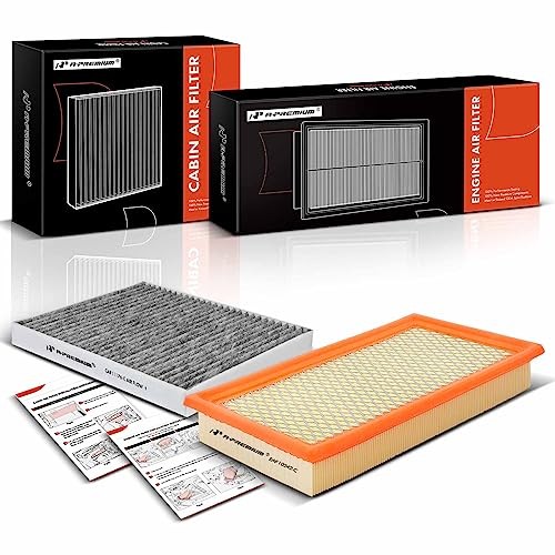 2-PC Engine & Cabin Air Filter with Activated Carbon Compatible with Ford