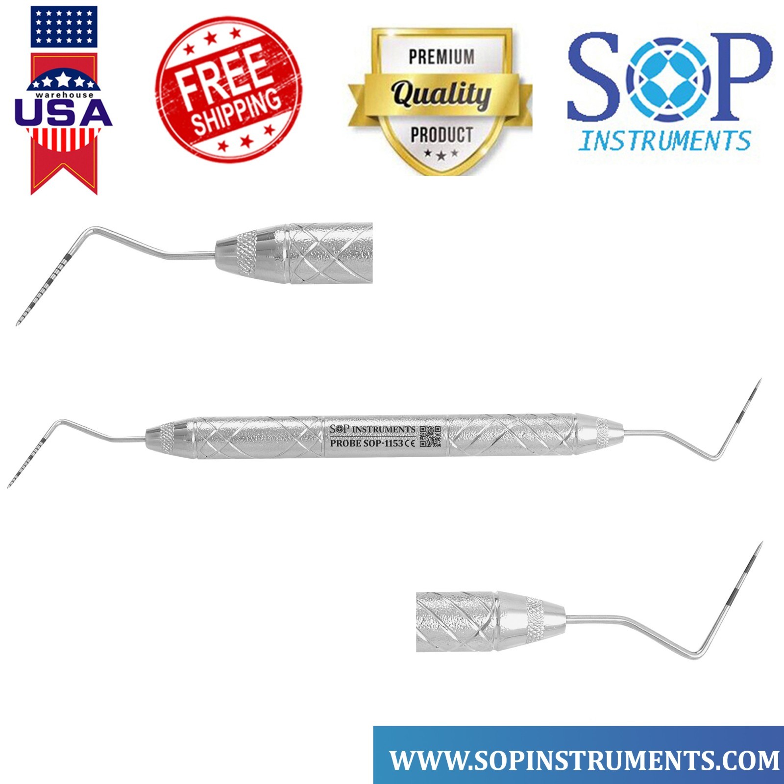 Dental Probe UNC15/UNC12 Double End Periodontal Diagnostic Measuring Instruments