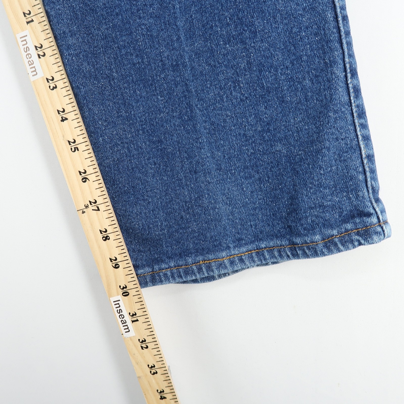 Vintage Levis 517 Jeans Mens 42x32 Blue Bootcut Orange Tab USA Stretch Denim