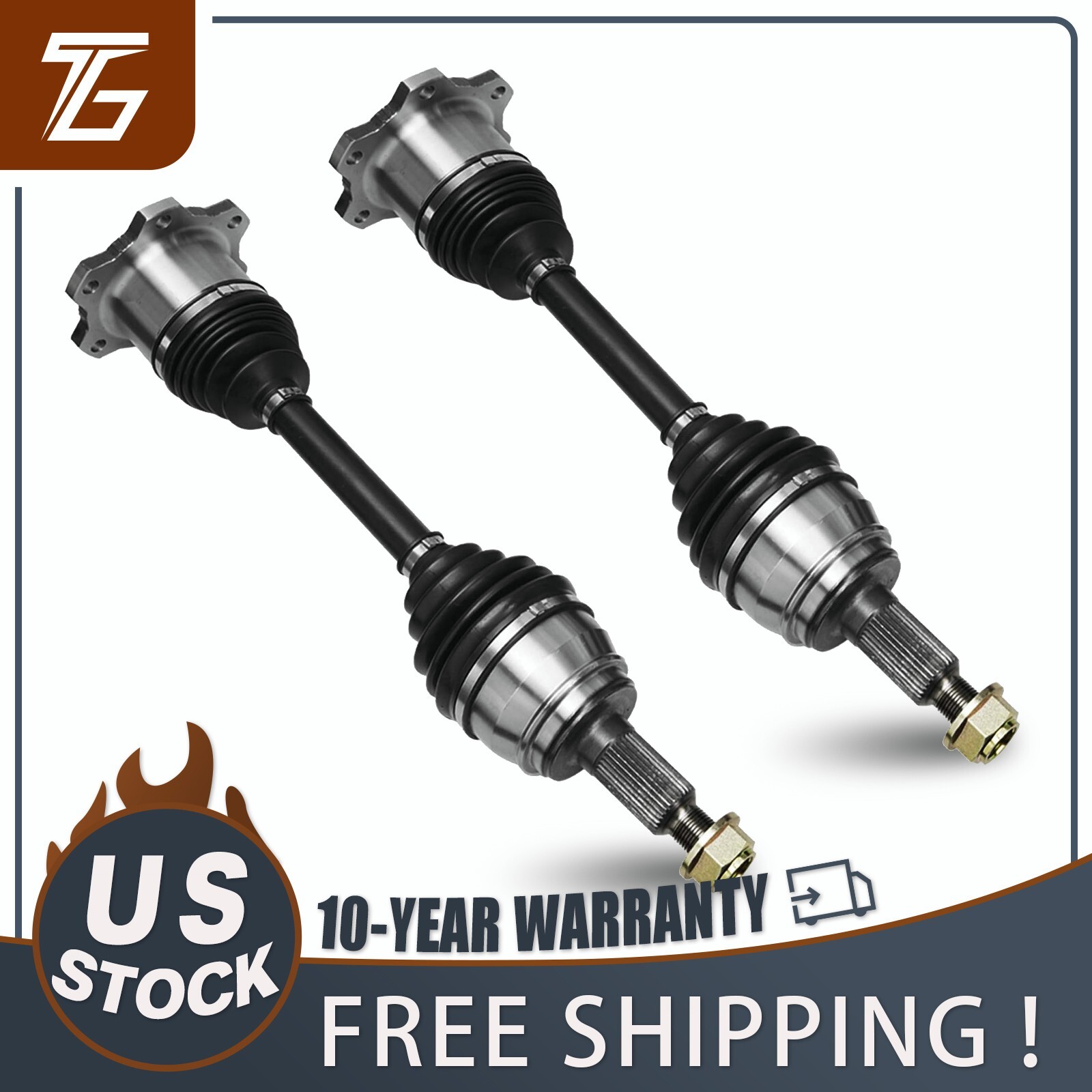 Pair 6-Lug Front CV Axle for Chevy Avalanche Cadillac Escalade ESV EXT 4WD