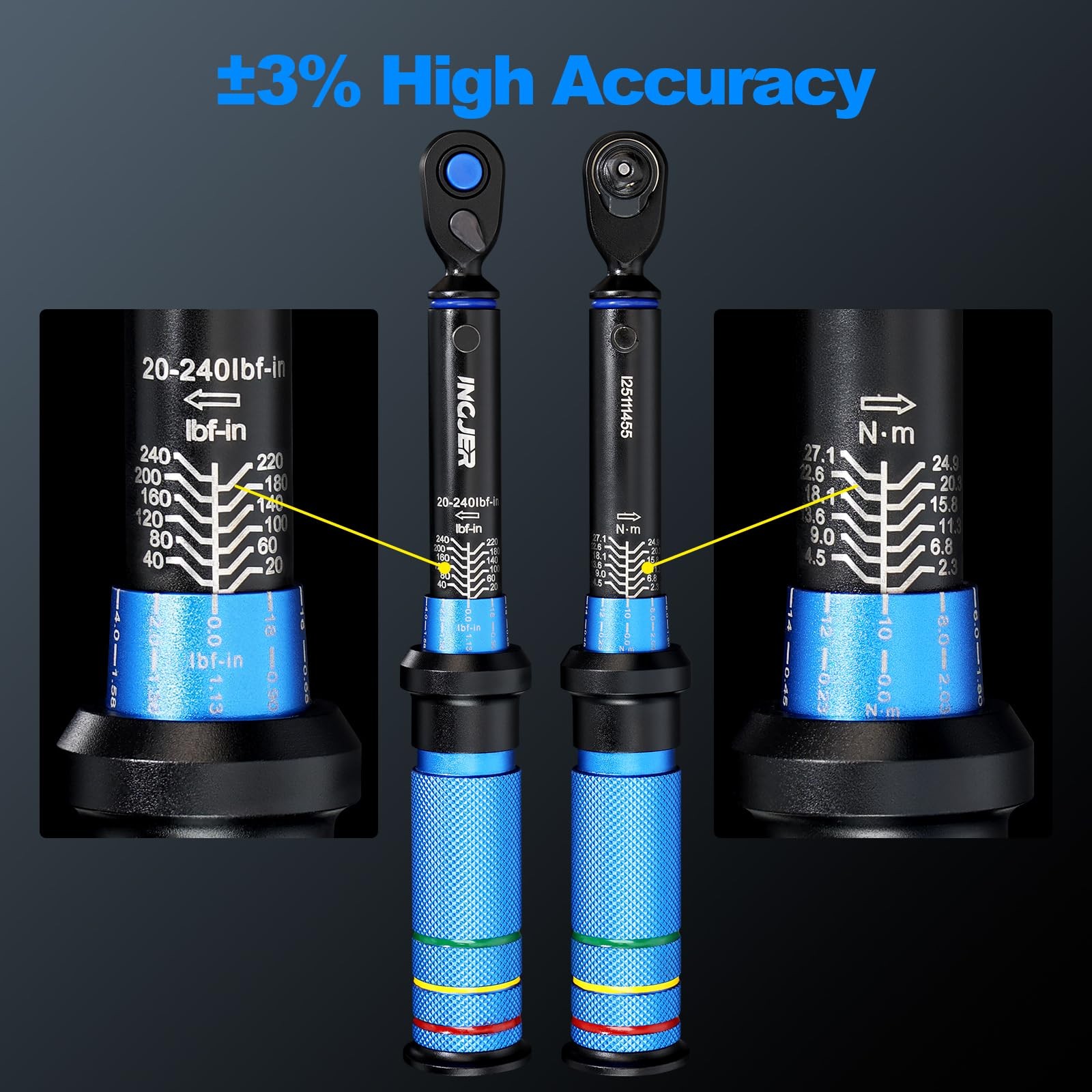 Torque Wrench, UPGRADE Mini 1/4" Drive Click Torque Wrench,20-240in.lb,Dual-D...