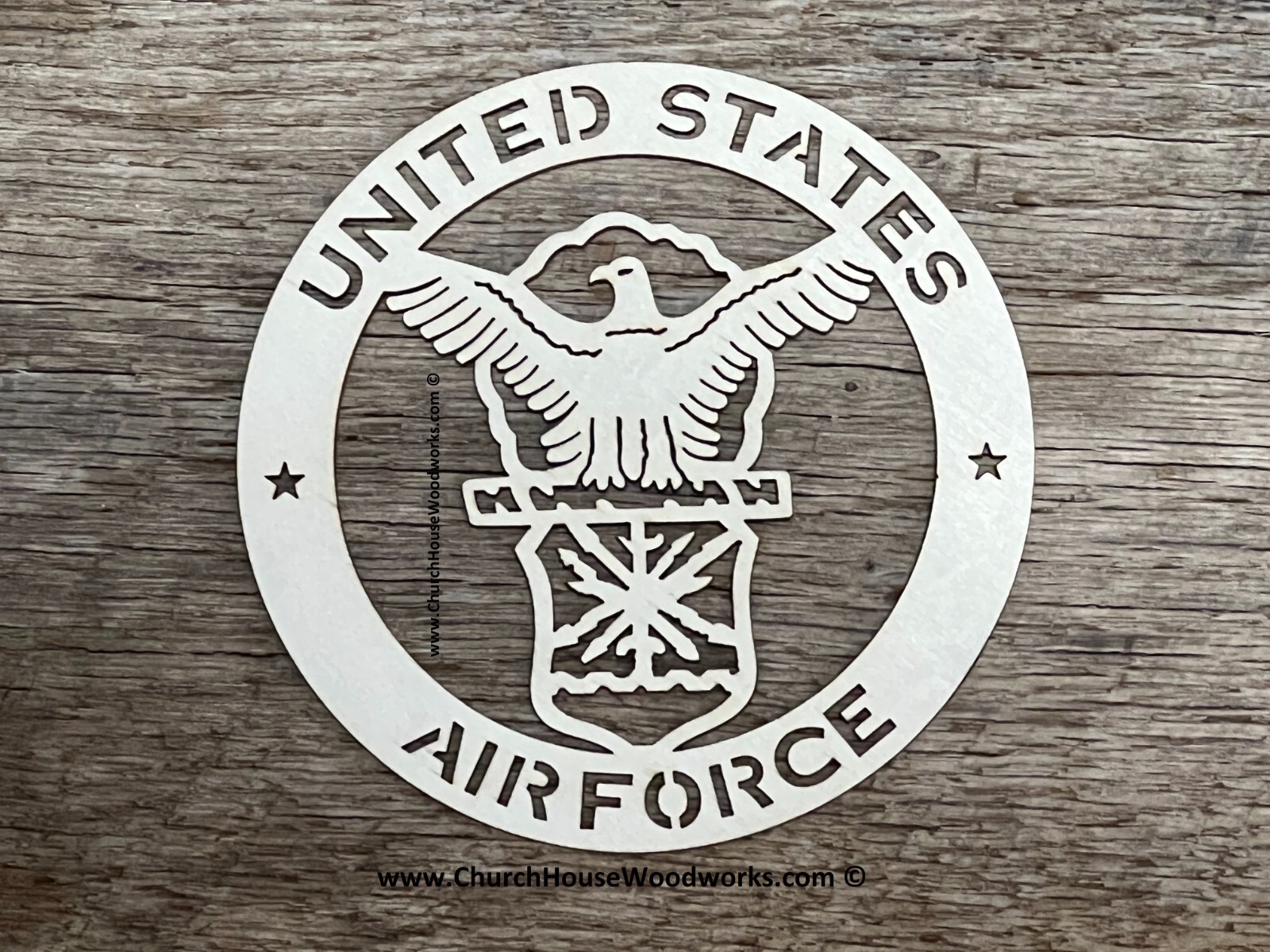 Wood Air Force Laser Cut Military Insignia Emblem Logo Plaque US Armed Forces
