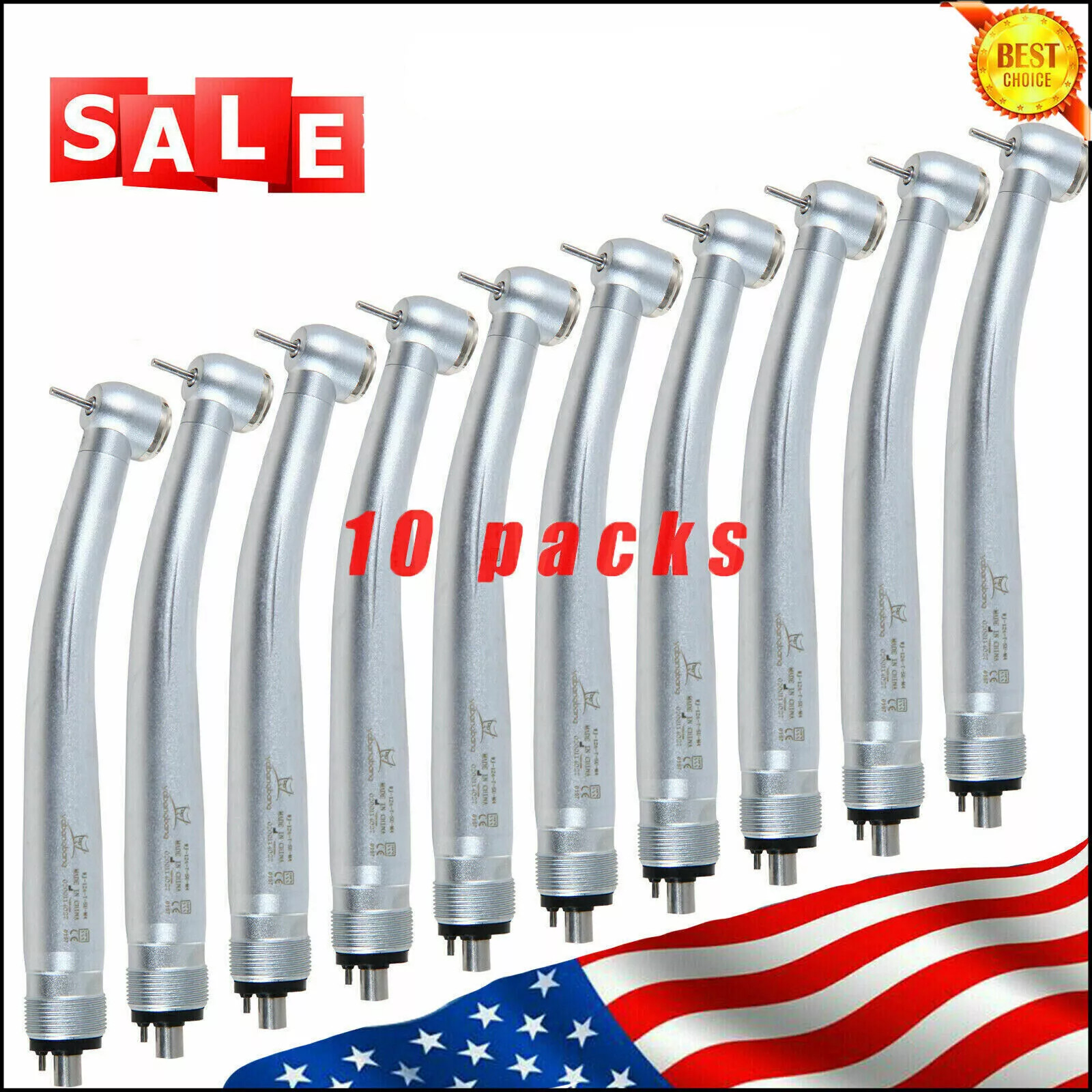 10*NSK Style PANA MAX Dental High Speed Turbine Handpiece Push Button 4Hole SALE