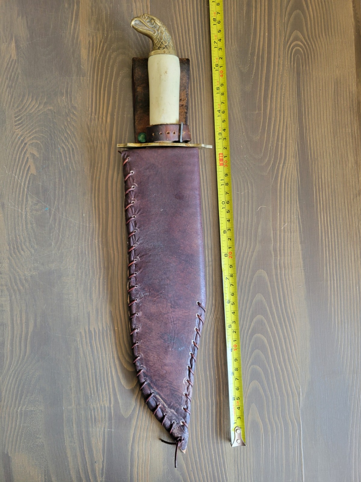 Post Civil War Eagle Head Bowie Knife with Custom Sheath