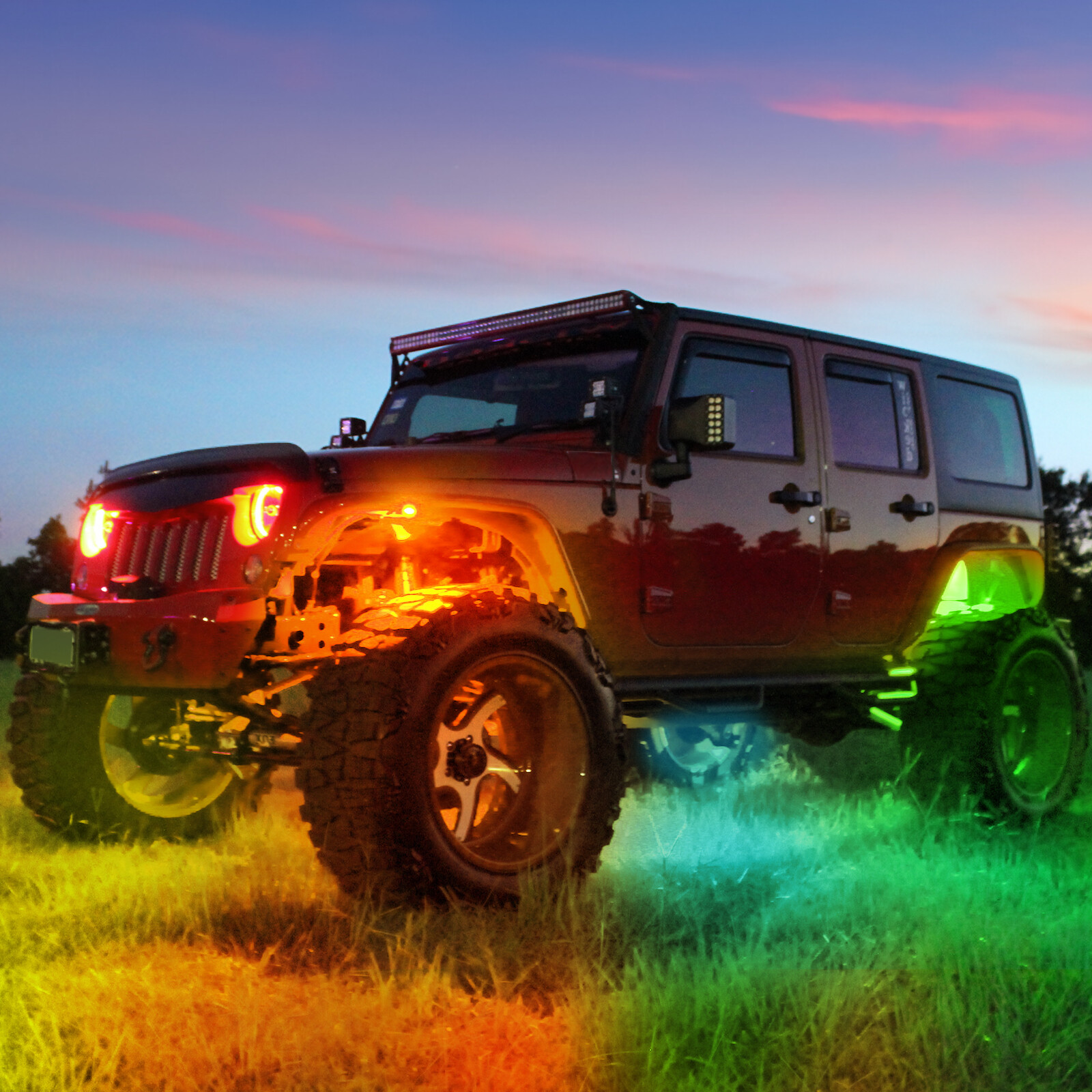 MICTUNING C2 Max RGB+IC LED Rock Lights, Upgrade 12 Pods Chasing Neon Lights Kit