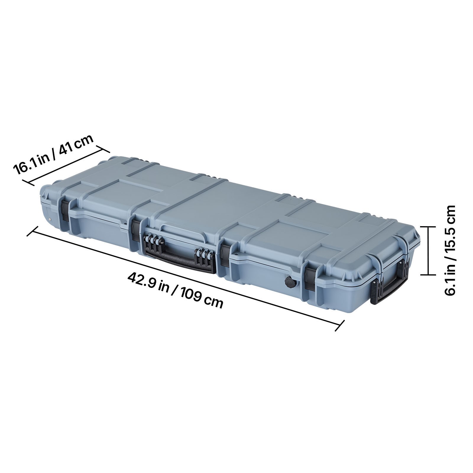 Uimoso 42-Inch Hard Rifle Case, Waterproof & Dustproof Gun Storage, Grey