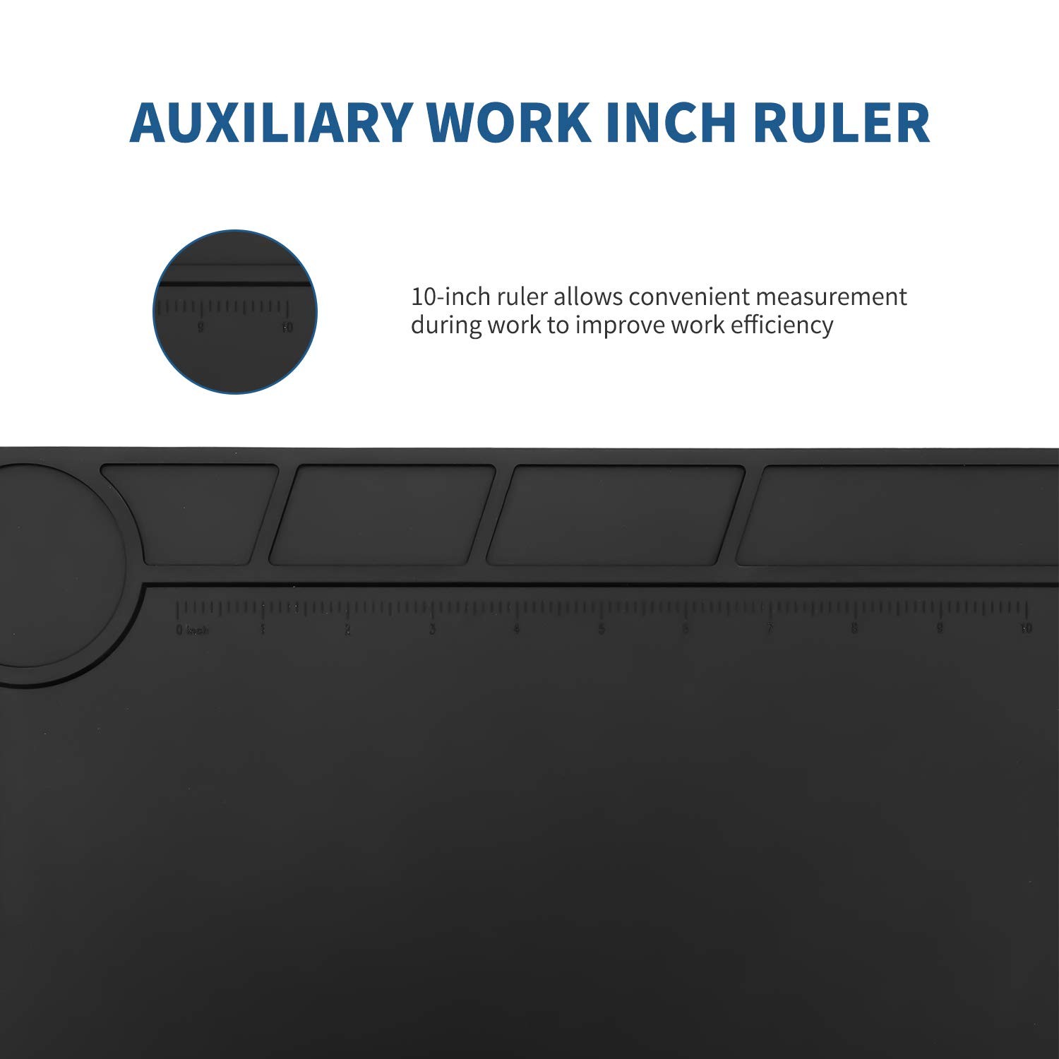 Silicone Repair Mat Heat Resistant Electronic Maintenance Work Pad Black L