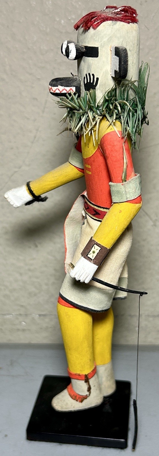 Antique Authentic Hopi Kachina Doll Black Ogre Old Style Dance Ceremony Sash 9”