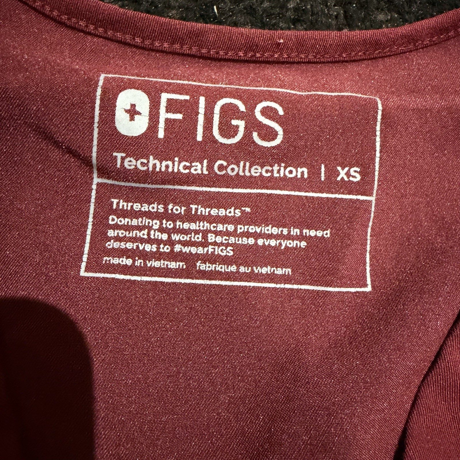 Figs Scrub Set Technical Collection XS Burgundy Kade Womens
