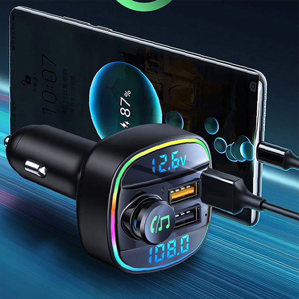 Bluetooth 5.0 Car Wireless FM Transmitter Adapter USB PD Charger AUX Hands LOT