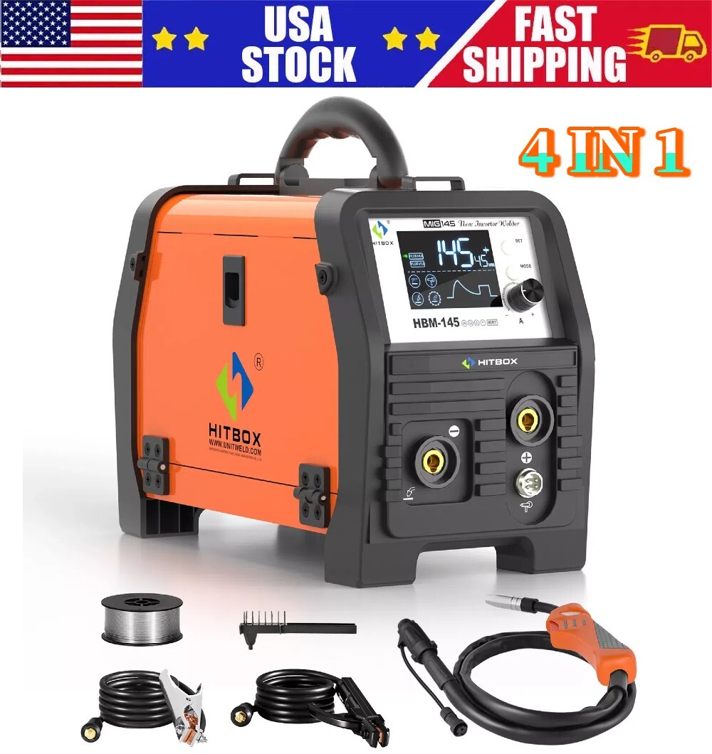 Hitbox 4IN1 MIG Welder Spool Gun/MMA/Gasless/Lift TIG Welding Machine 110V&220V