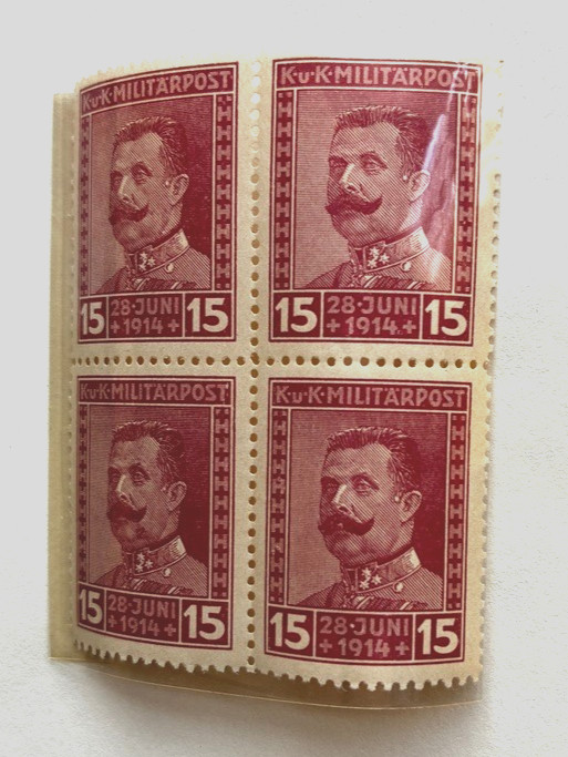 LOT OF 6 MINT & USED BLOCKS BOSNIA HERZEGOVINA 1917 ARCHDUKE FERDINAND MEMORIAL