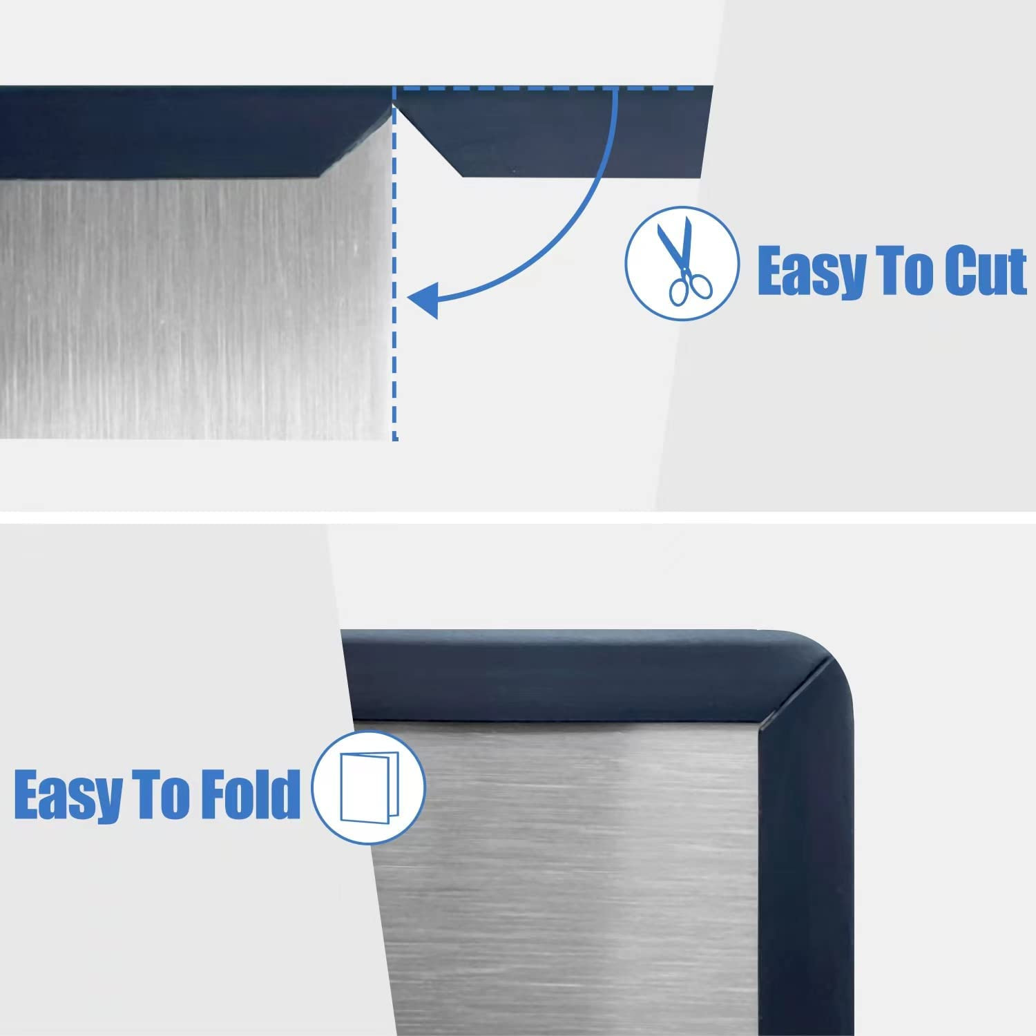 Rubber Edge Trim U Channel, Self Adhesive Sheet 1/16" x 10'L, Black