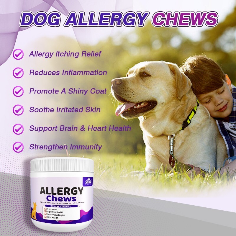 Dog Allergy Relief-Itching Skin Relief- Dog Probiotics for Itchy Skin and Ears