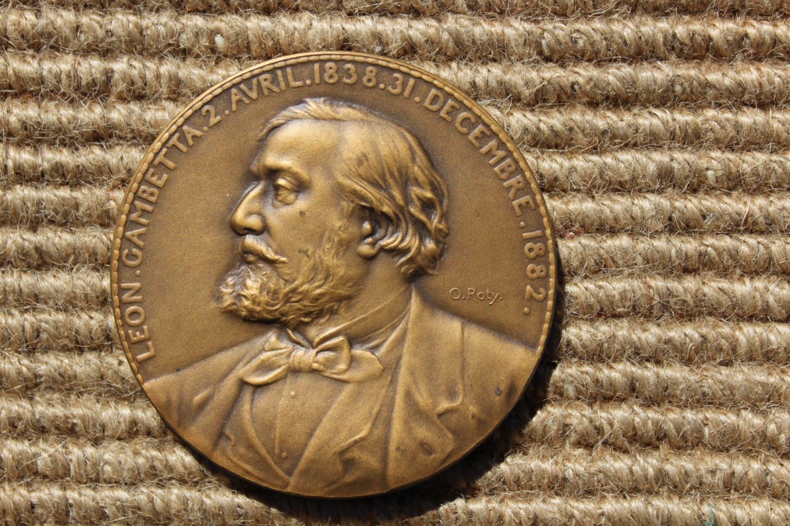 Art Medals Bronze LEON. GAMBETTA O. Roty - Beautiful FINE Condition