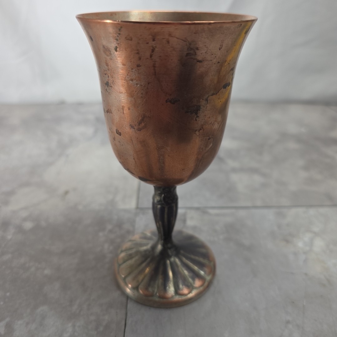 ANTIQUE International Silver Co. 98.2 SILVER GOBLET, CUP(tarnished) Handcrafted