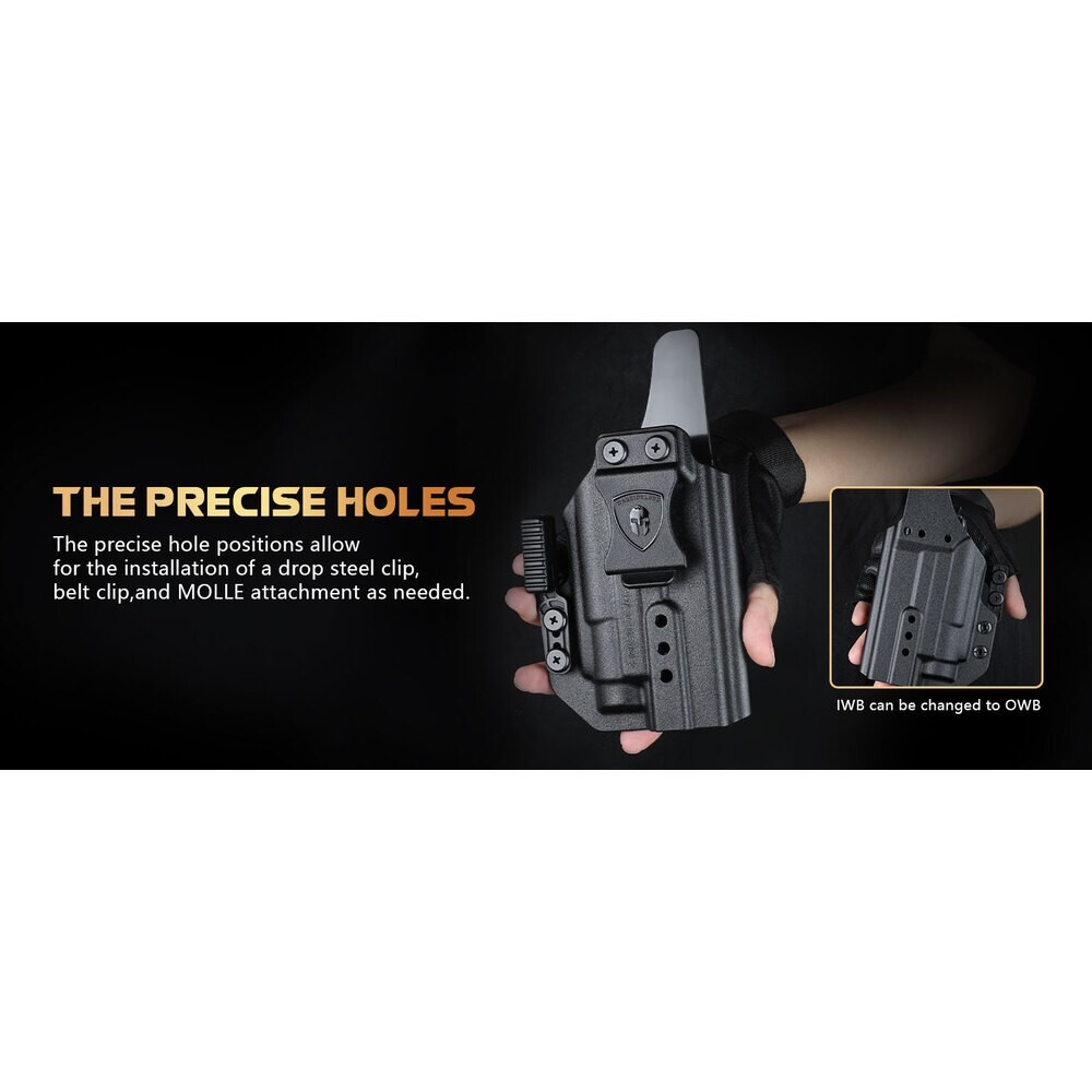 TSG Universal Tactical Weapon Lights & IWB Polymer Holster-RH Fits: Glock 17/19