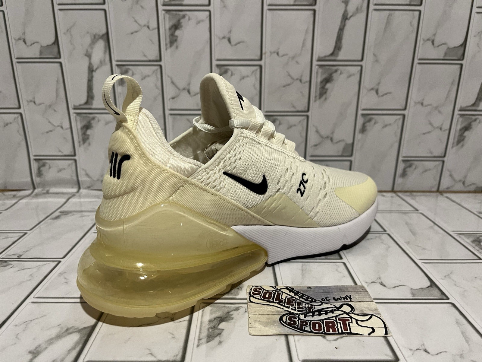 New Nike Air Max 270 Yellow White Running Gym Workout Training Shoes Womens