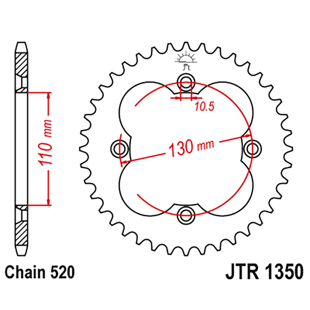 JT Sprockets 38 Tooth Rear Steel Sprocket for Honda TRX450R & TRX450ER Sportrax
