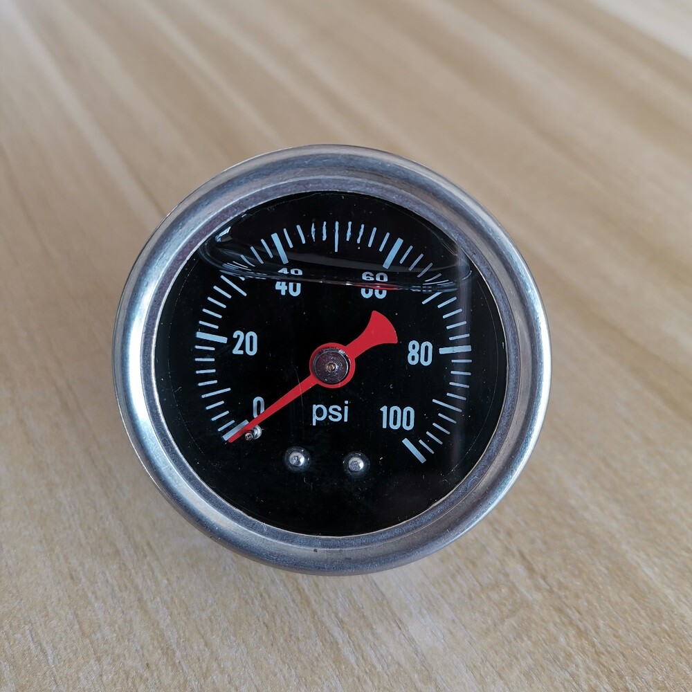 Universal Fuel Pressure Gauge Liquid 0-100psi Oil Pressure Gauge 1/8" NPT
