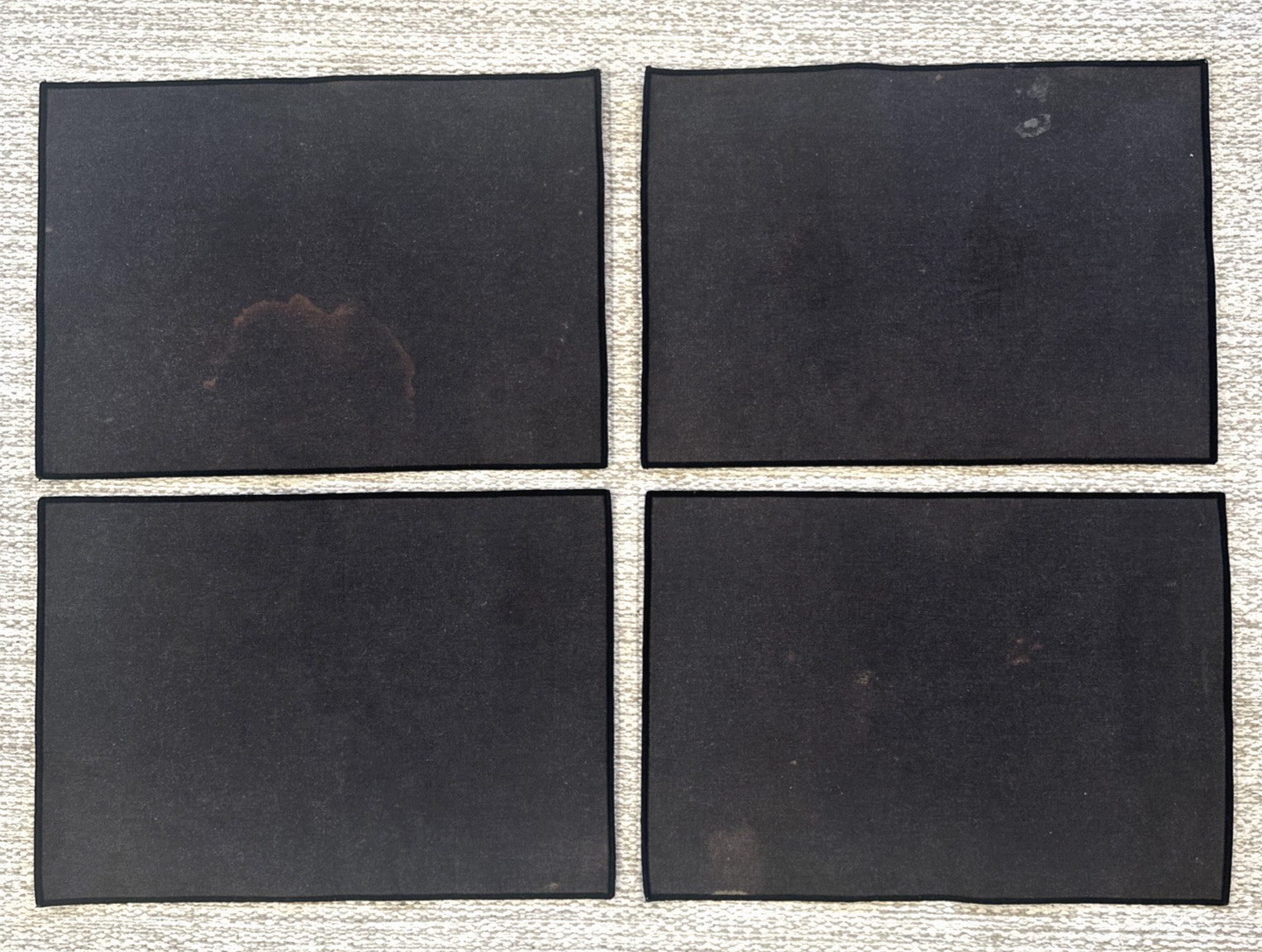 Drink Coca Cola Ice Cold Set of 4 Cloth Table Placemats Red Vtg Coke Ad ~18”x13”