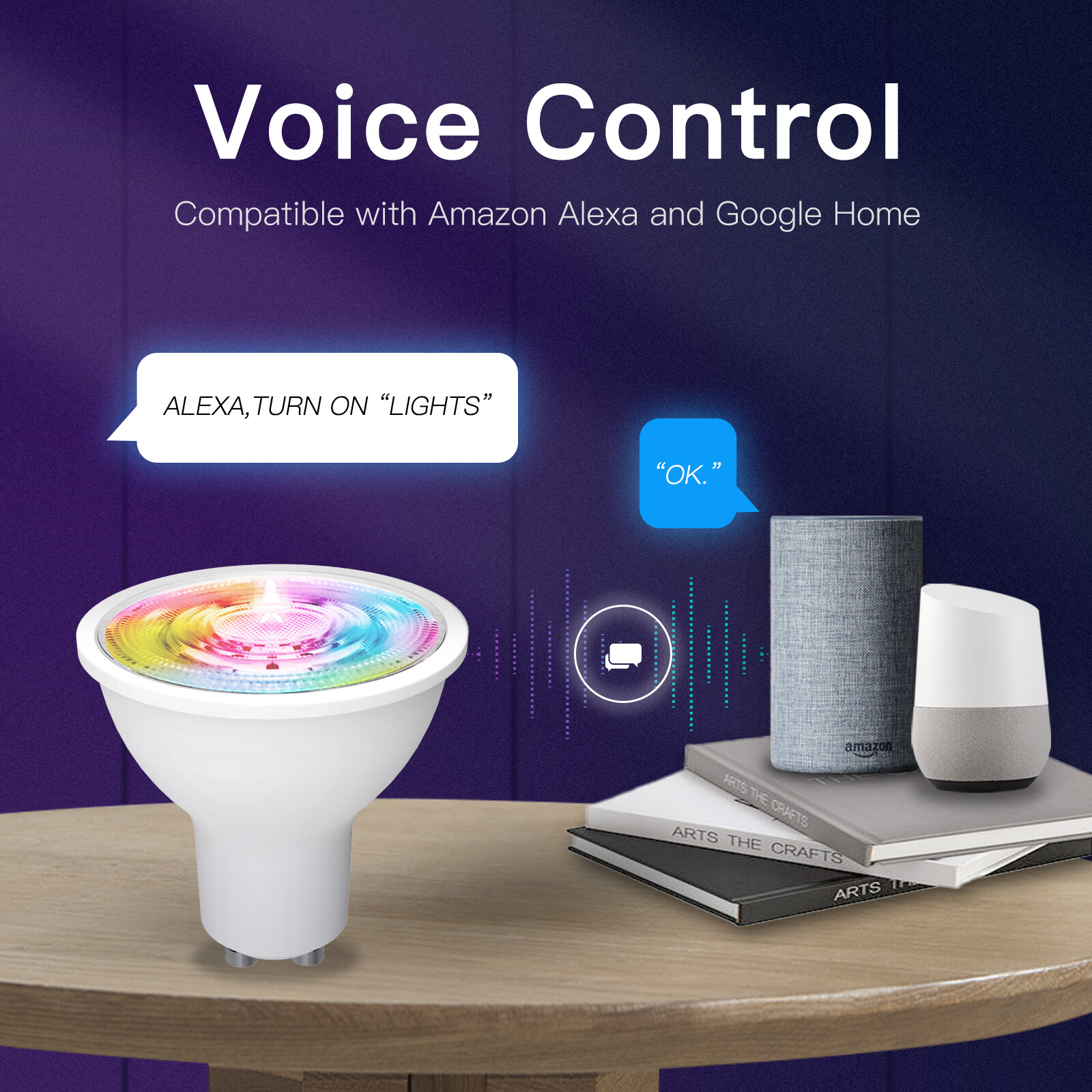 MOES ZigBee GU10 Smart LED Light Bulbs RGB Dimmable 2200-6500K Alexa Google APP