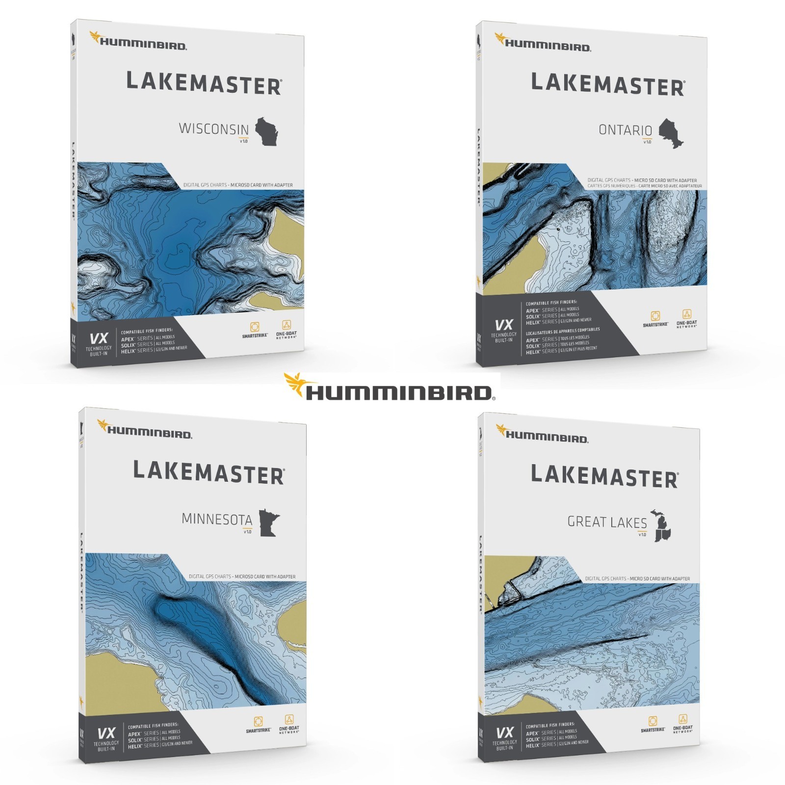 Humminbird LakeMaster V1.0 Fish Finder Lake-Depth Maps 🎣Choose Your Region🎣