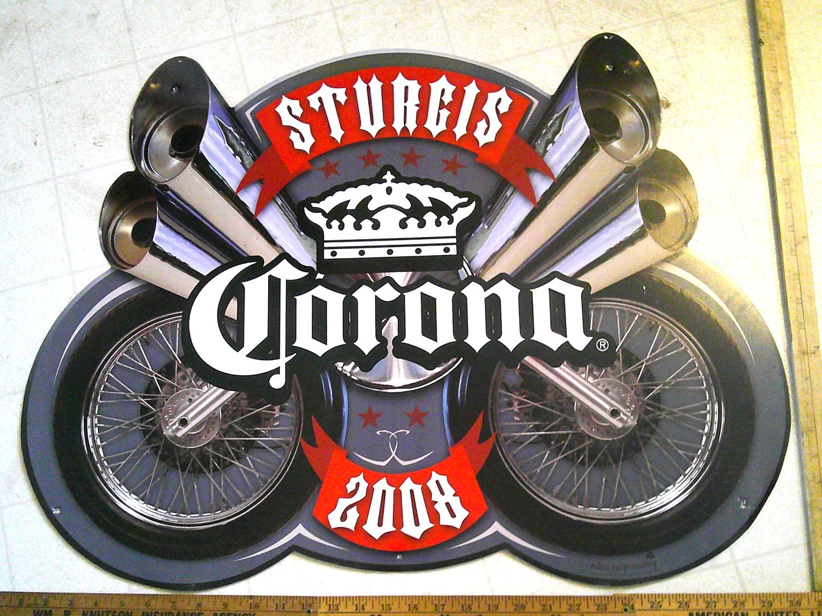 2008 Sturgis Corona sign biker beer collectible 68th motorcycle rally souvenir