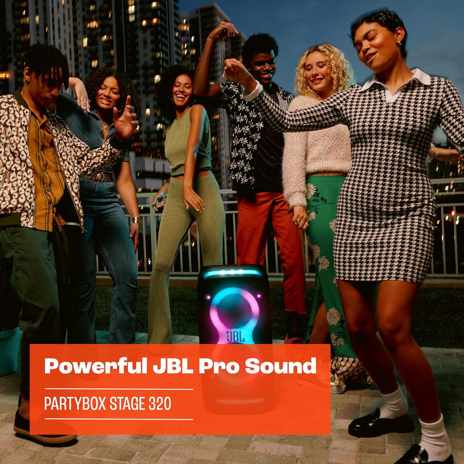 JBL PartyBox Stage 320 Illuminated LED Wireless Bluetooth Speaker - Black