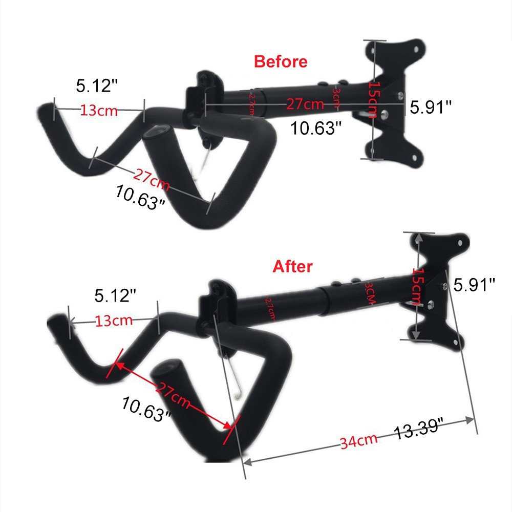 Bicycle Storage Wall Mount Rack Hanger Cycling Steel Garage Space Saving Holder