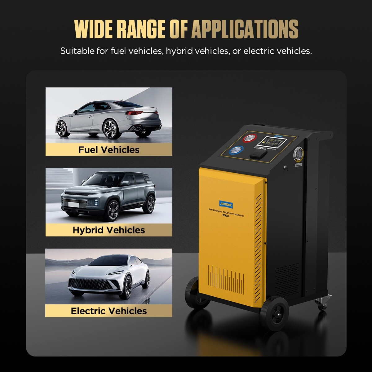 Refrigerant Recovery Machine Fully Automatic A/C HVAC Recycling Dual Cylinder