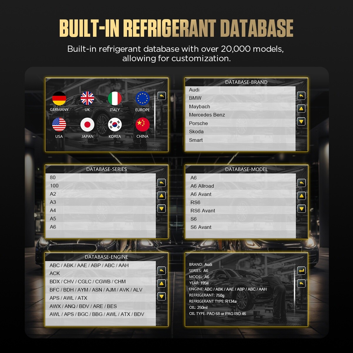 LM708 Fully Automatic Refrigerant Recovery Machine A/C Dual Tank Filling 3/8HP