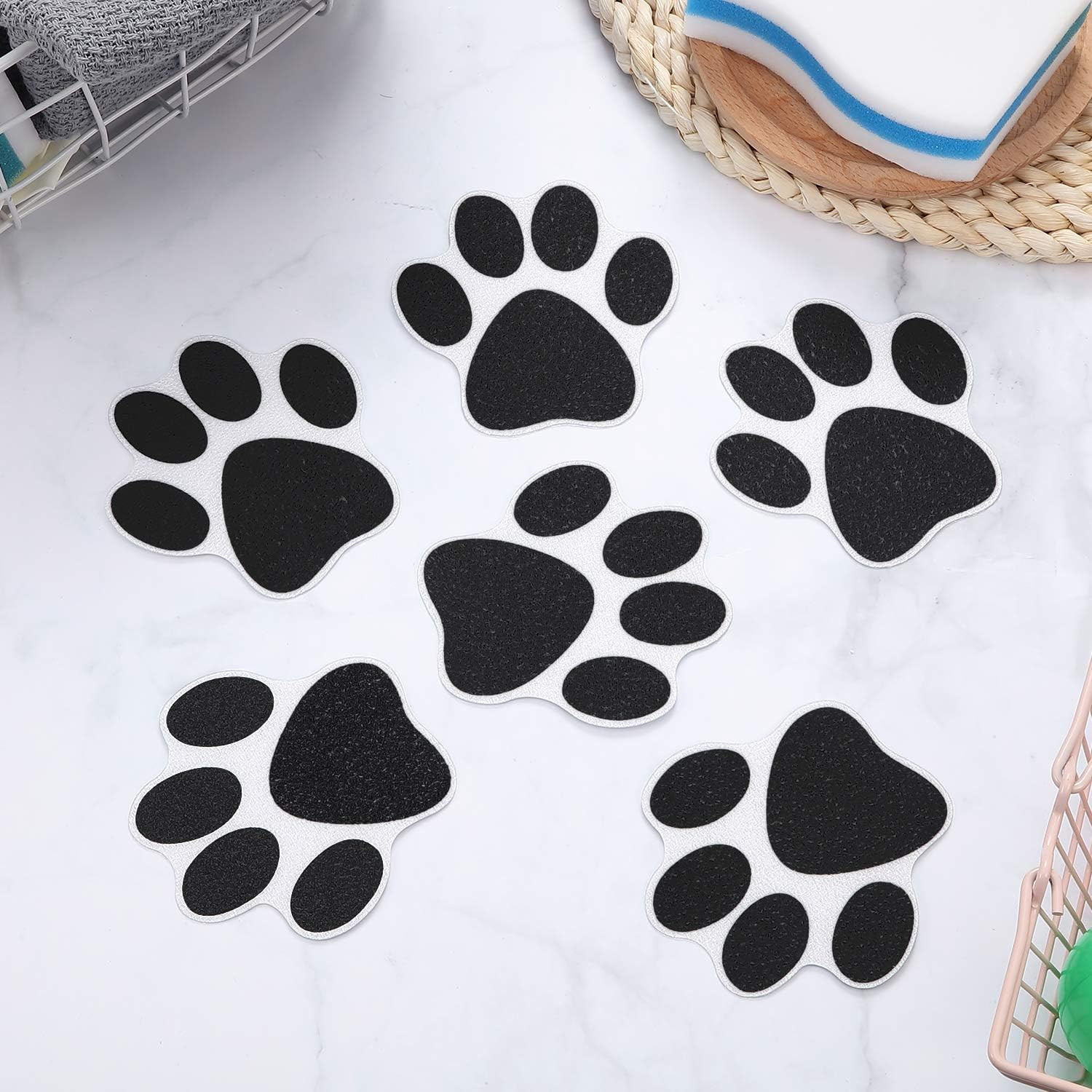20 Pcs Non Slip Bathtub Stickers Shower Floor Sticker Safety Adhesive Paw Decals