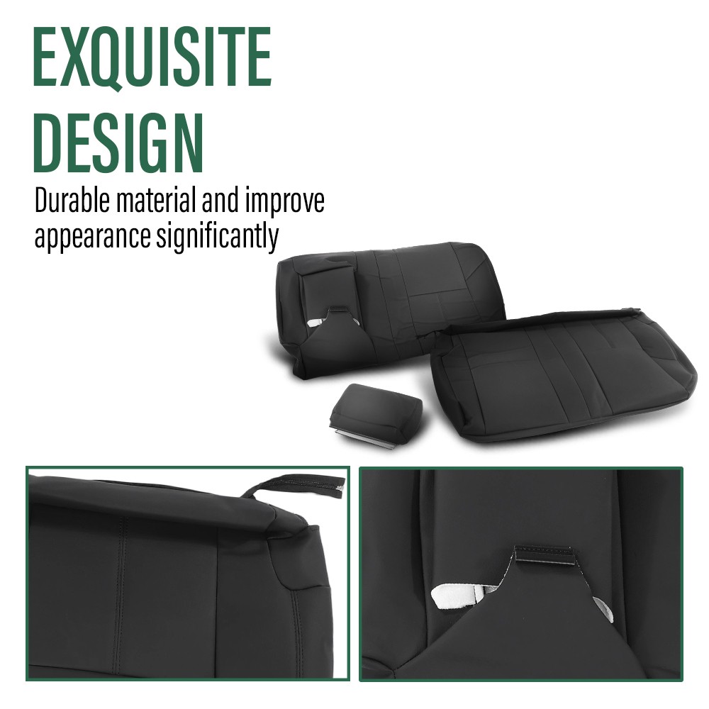 Fit For 07-13 Chevy Silverado GMC Sierra Crew Cab Full Set Seat Covers Replace