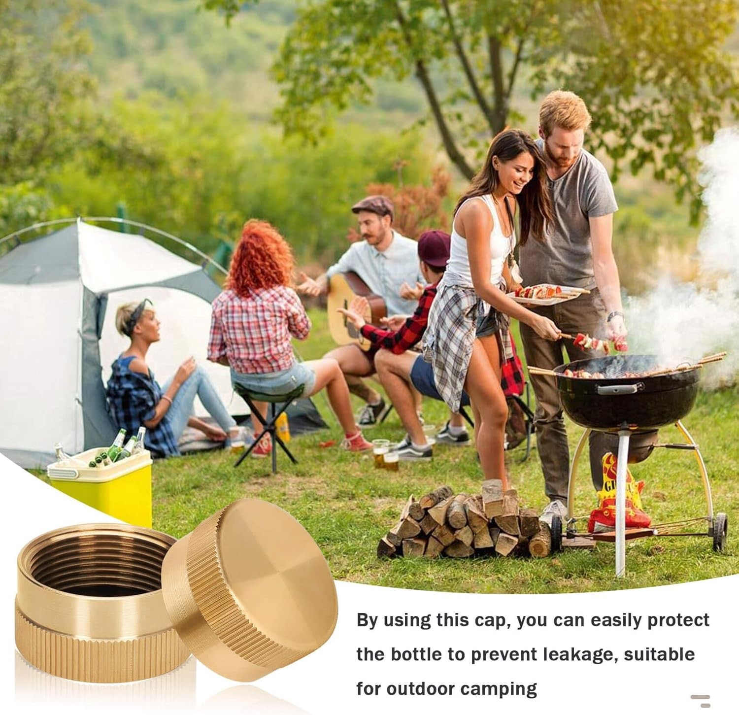 12 PACK 1LB Gas Refill Propane Bottle Cap Tank Threaded Valve Covers Solid Brass