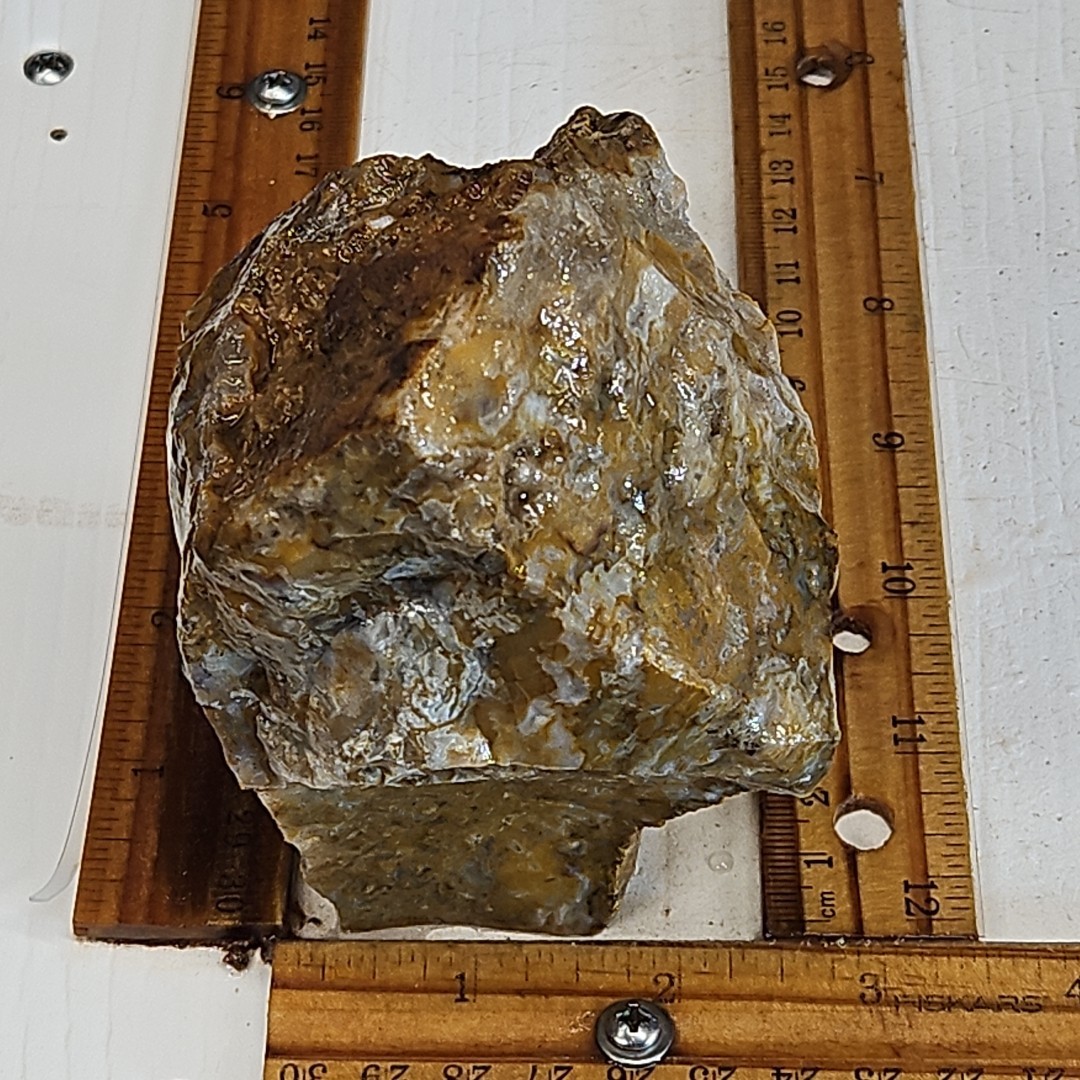 Royal blue agate rough. Spectacular blue colors, sharp banding 2LBS 4.7oz.