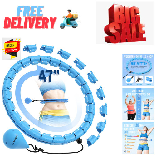 Infinity Hoop Fit Plus Size 47", Weighted Hula Hoops for Adults Weight Loss