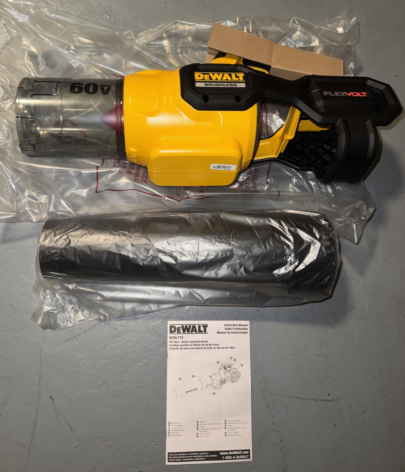 DeWALT 60V FlexVolt Brushless Handheld Axial Blower (Tool Only) DCBL772B New